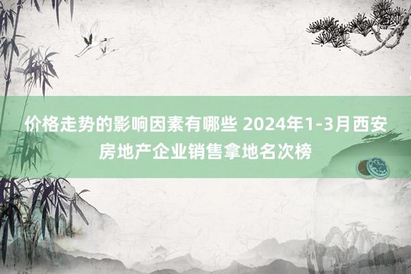 价格走势的影响因素有哪些 2024年1-3月西安房地产企业销售拿地名次榜