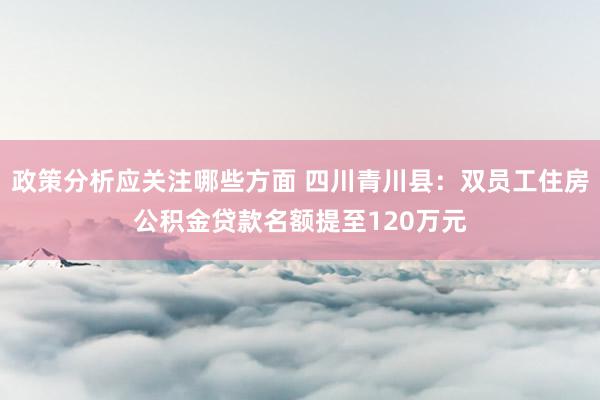 政策分析应关注哪些方面 四川青川县：双员工住房公积金贷款名额提至120万元