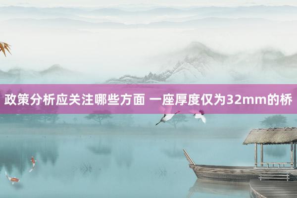 政策分析应关注哪些方面 一座厚度仅为32mm的桥