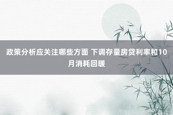 政策分析应关注哪些方面 下调存量房贷利率和10月消耗回暖