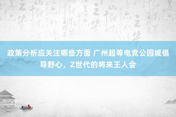 政策分析应关注哪些方面 广州超等电竞公园城倡导野心，Z世代的将来王人会