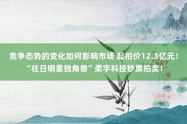 竞争态势的变化如何影响市场 起拍价12.3亿元！“往日明星独角兽”柔宇科技钞票拍卖！