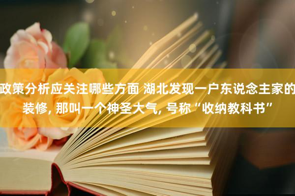 政策分析应关注哪些方面 湖北发现一户东说念主家的装修, 那叫一个神圣大气, 号称“收纳教科书”