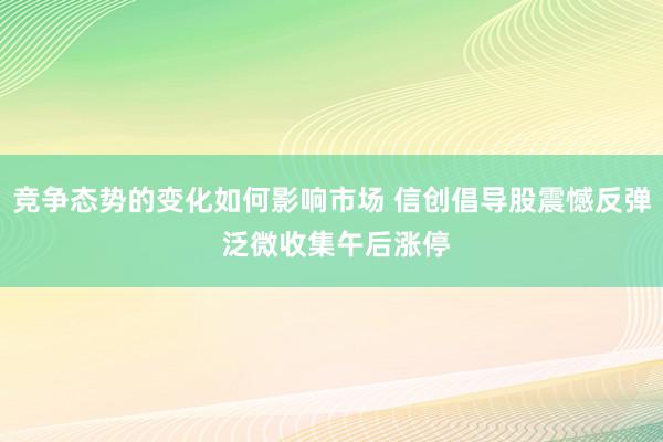 竞争态势的变化如何影响市场 信创倡导股震憾反弹 泛微收集午后涨停