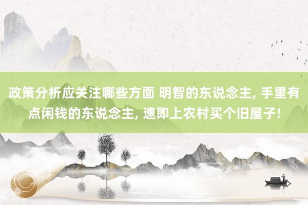 政策分析应关注哪些方面 明智的东说念主, 手里有点闲钱的东说念主, 速即上农村买个旧屋子!