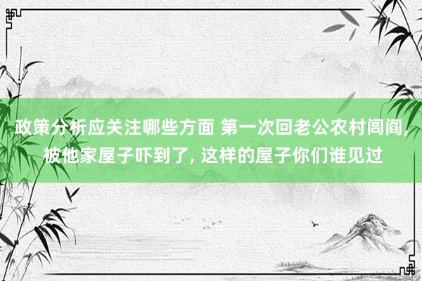 政策分析应关注哪些方面 第一次回老公农村闾阎, 被他家屋子吓到了, 这样的屋子你们谁见过