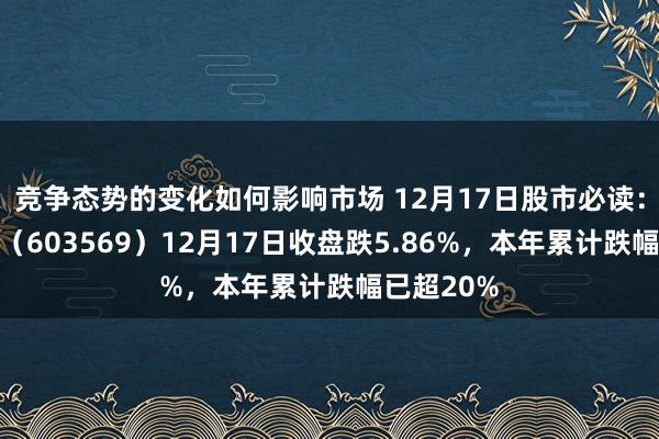 竞争态势的变化如何影响市场 12月17日股市必读：永恒物流（603569）12月17日收盘跌5.86%，本年累计跌幅已超20%