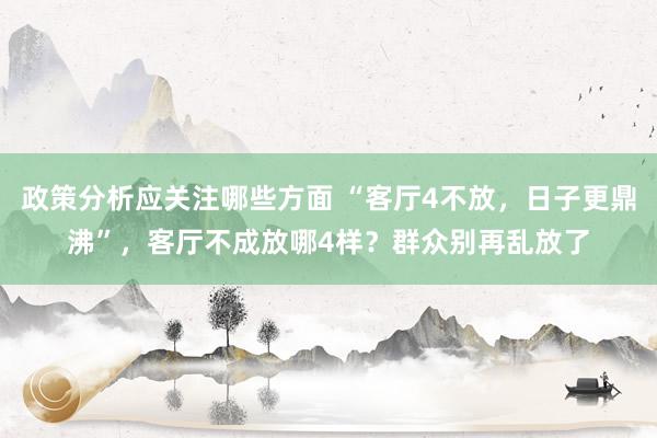 政策分析应关注哪些方面 “客厅4不放，日子更鼎沸”，客厅不成放哪4样？群众别再乱放了