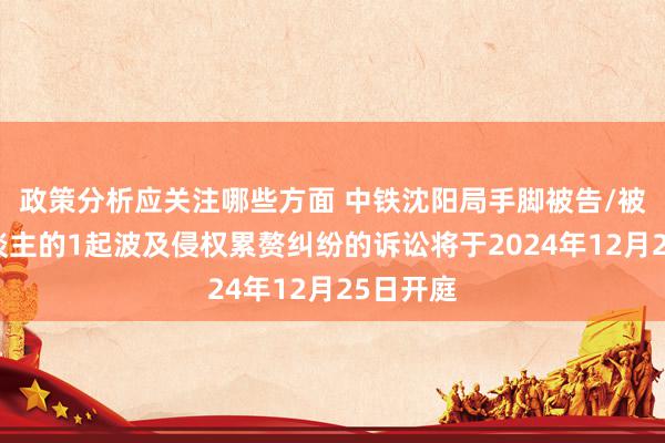 政策分析应关注哪些方面 中铁沈阳局手脚被告/被上诉东谈主的1起波及侵权累赘纠纷的诉讼将于2024年12月25日开庭