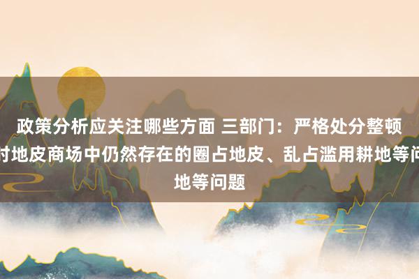 政策分析应关注哪些方面 三部门：严格处分整顿现时地皮商场中仍然存在的圈占地皮、乱占滥用耕地等问题