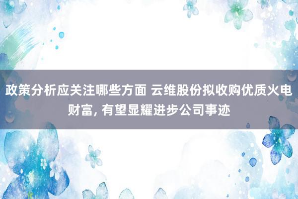 政策分析应关注哪些方面 云维股份拟收购优质火电财富, 有望显耀进步公司事迹