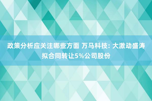 政策分析应关注哪些方面 万马科技: 大激动盛涛拟合同转让5%公司股份