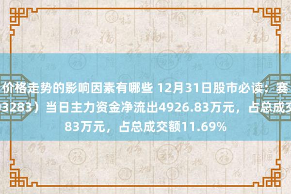 价格走势的影响因素有哪些 12月31日股市必读：赛腾股份（603283）当日主力资金净流出4926.83万元，占总成交额11.69%