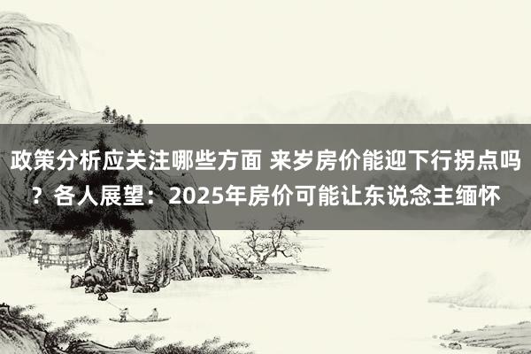 政策分析应关注哪些方面 来岁房价能迎下行拐点吗？各人展望：2025年房价可能让东说念主缅怀