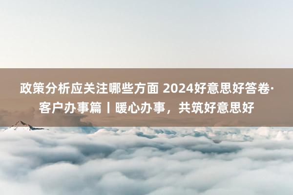 政策分析应关注哪些方面 2024好意思好答卷·客户办事篇丨暖心办事，共筑好意思好