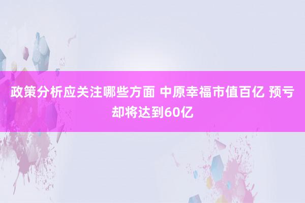 政策分析应关注哪些方面 中原幸福市值百亿 预亏却将达到60亿