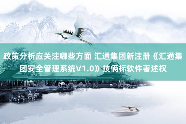 政策分析应关注哪些方面 汇通集团新注册《汇通集团安全管理系统V1.0》技俩标软件著述权