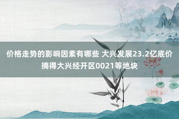 价格走势的影响因素有哪些 大兴发展23.2亿底价摘得大兴经开区0021等地块