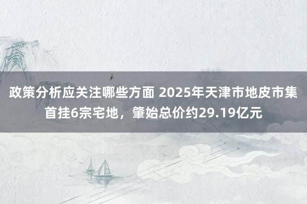 政策分析应关注哪些方面 2025年天津市地皮市集首挂6宗宅地，肇始总价约29.19亿元