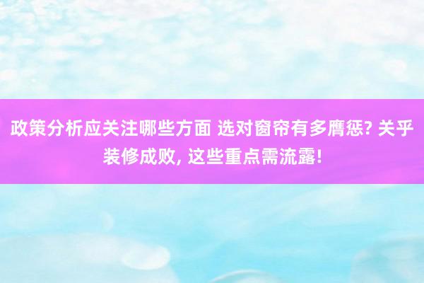 政策分析应关注哪些方面 选对窗帘有多膺惩? 关乎装修成败, 这些重点需流露!