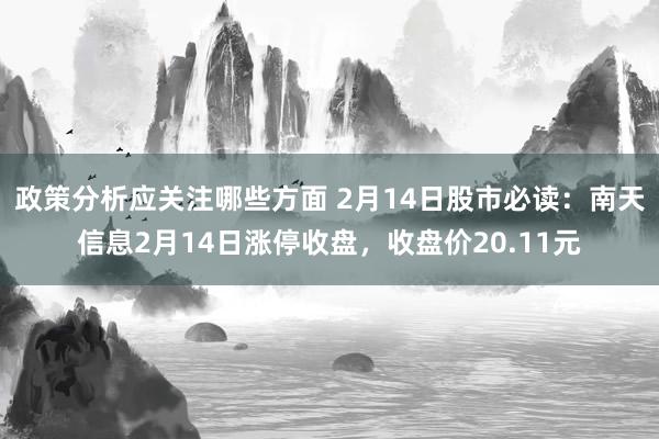 政策分析应关注哪些方面 2月14日股市必读：南天信息2月14日涨停收盘，收盘价20.11元