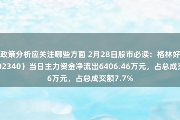 政策分析应关注哪些方面 2月28日股市必读：格林好意思（002340）当日主力资金净流出6406.46万元，占总成交额7.7%