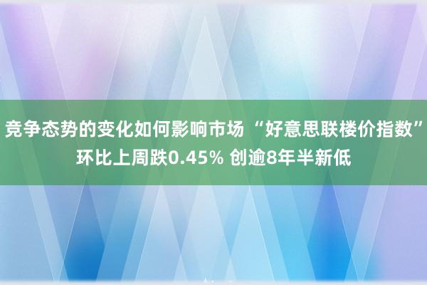 竞争态势的变化如何影响市场 “好意思联楼价指数”环比上周跌0.45% 创逾8年半新低