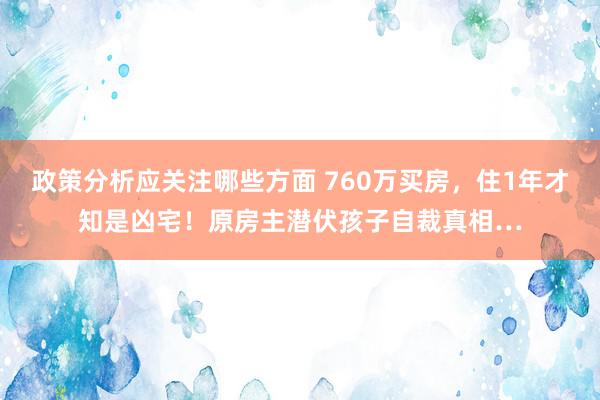 政策分析应关注哪些方面 760万买房，住1年才知是凶宅！原房主潜伏孩子自裁真相…