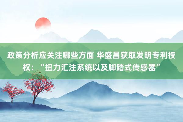 政策分析应关注哪些方面 华盛昌获取发明专利授权：“扭力汇注系统以及脚踏式传感器”