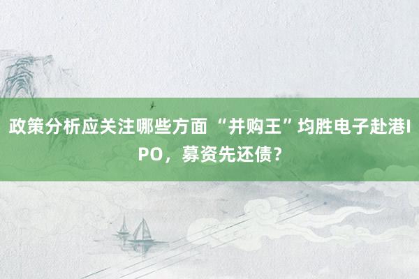 政策分析应关注哪些方面 “并购王”均胜电子赴港IPO，募资先还债？