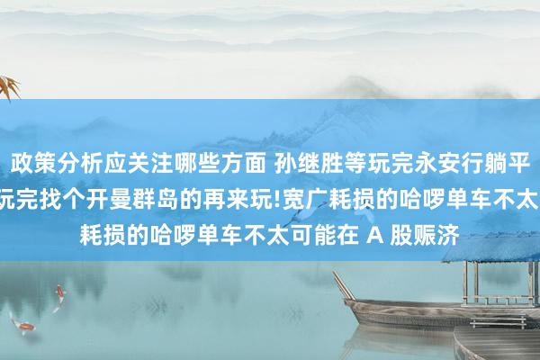 政策分析应关注哪些方面 孙继胜等玩完永安行躺平套现5 亿：我方玩完找个开曼群岛的再来玩!宽广耗损的哈啰单车不太可能在 A 股赈济